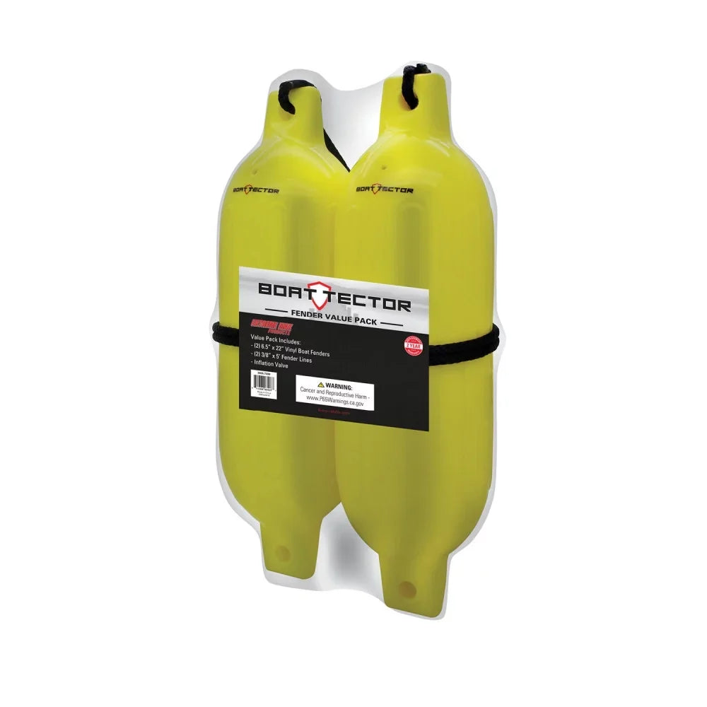 '- 2-Pack 22", Max Neon x BoatTector Extreme Inflatable 6.5" Value Fender Yellow 3006.7599