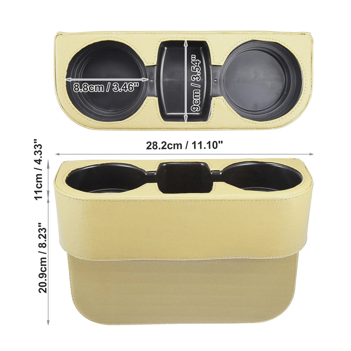 Car Storage Organizer Pocket Console Filler Cup Holder Side Gap Seat Car Beige Multi-function Box Seat
