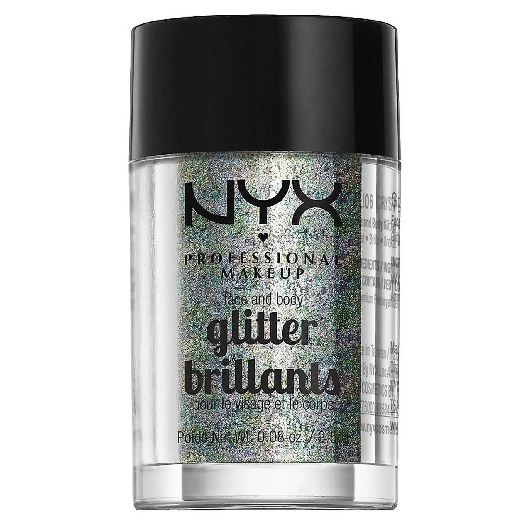 0.08 Makeup & 2 oz Pack of Body Glitter, Face NYX Professional Crystal