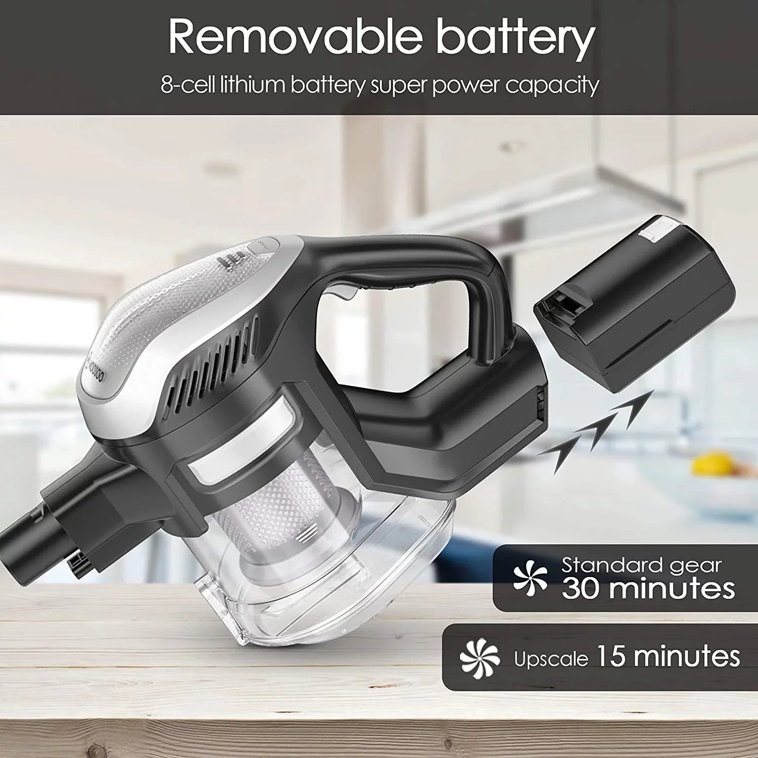 Stick MOOSOO Vacuum Lightweight Vacuum Cordless 4-in-1 Cleaner