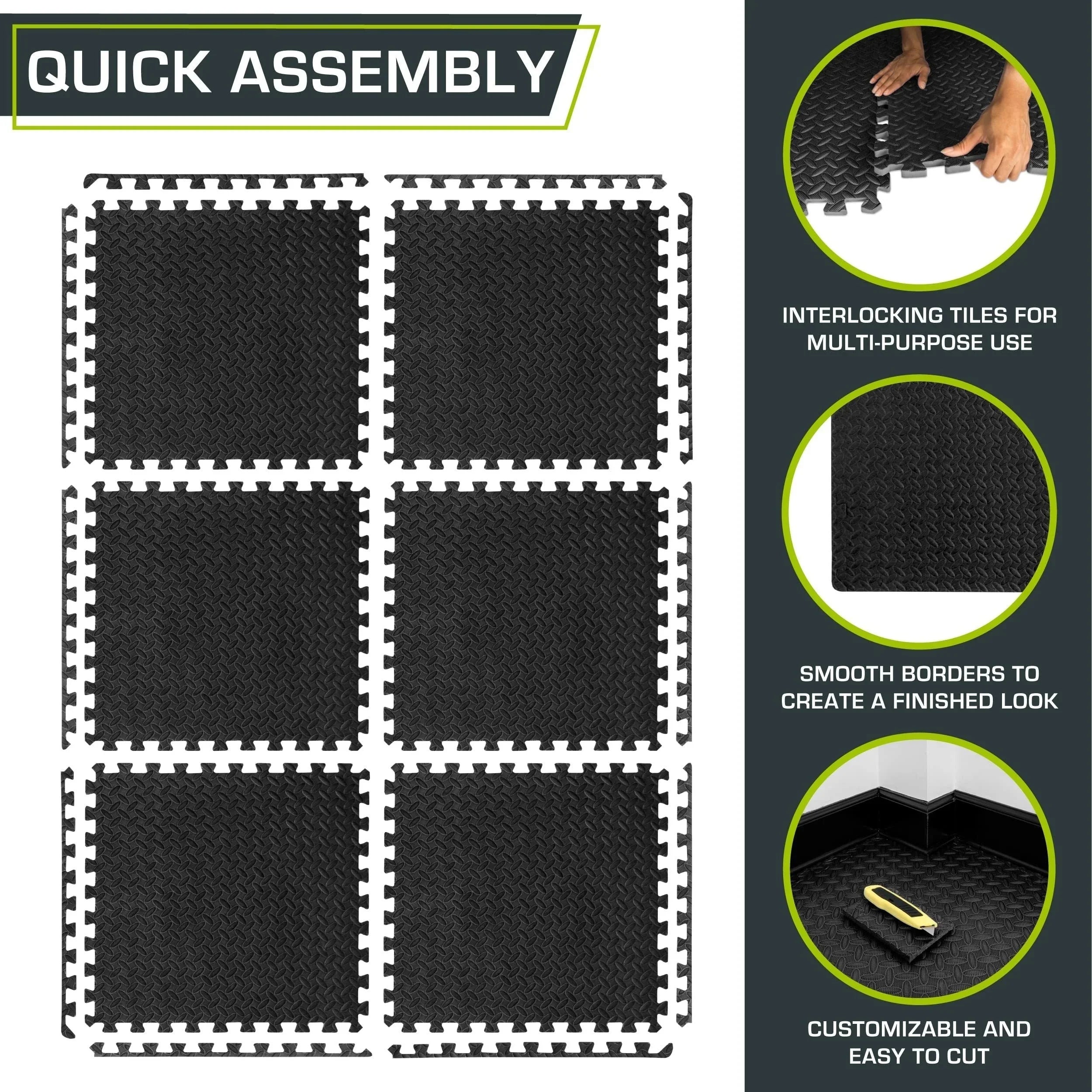 10pcs and for Ideal Home Mat - Eva & Mats Workouts, Floor Interlocking Gym Thick Durable Foam