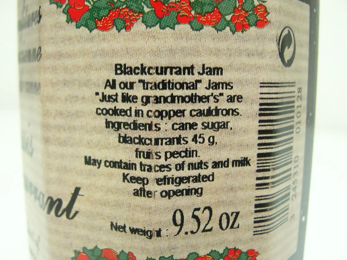 Jam Currant 9 Pure Natural All Black ~Andresy Sugar French A Cane Oz (Cassis) Three Jam Confitures L'ancienne, Jar
