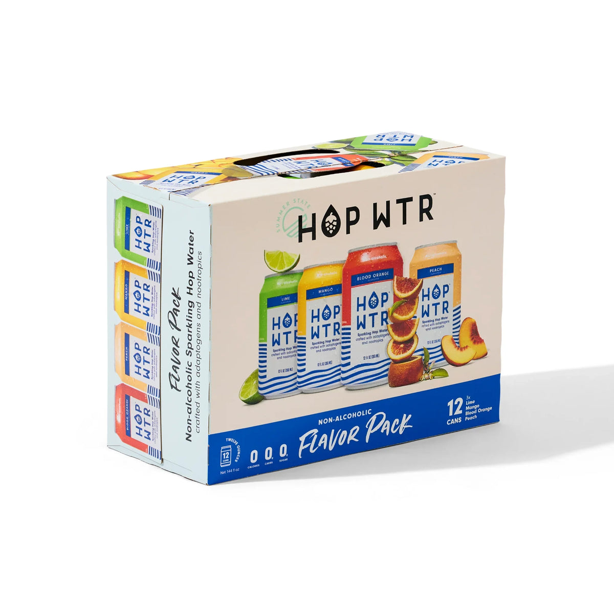 Benefits Cans) Sugar, oz - Adaptogens Beer, Added liquid Flavor No Low - - for or Carb, NA Hop Sparkling Pack and Calories (12 WTR Nootropics HOP (12 Pack) With