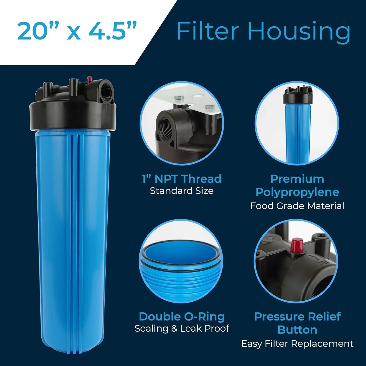 1" 20 Housing (Case 150467/150235, 20X4.5/150233 Filter NPT Of BB 4) liquid / 20 / Inch 4.5/20" / X
