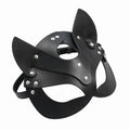 Nightclub - Leather Masquerade, Choker Faux for Halloween, Sexy Set and 1pc Fun Fox and Roleplay Mask Carnival and Set Lingerie for