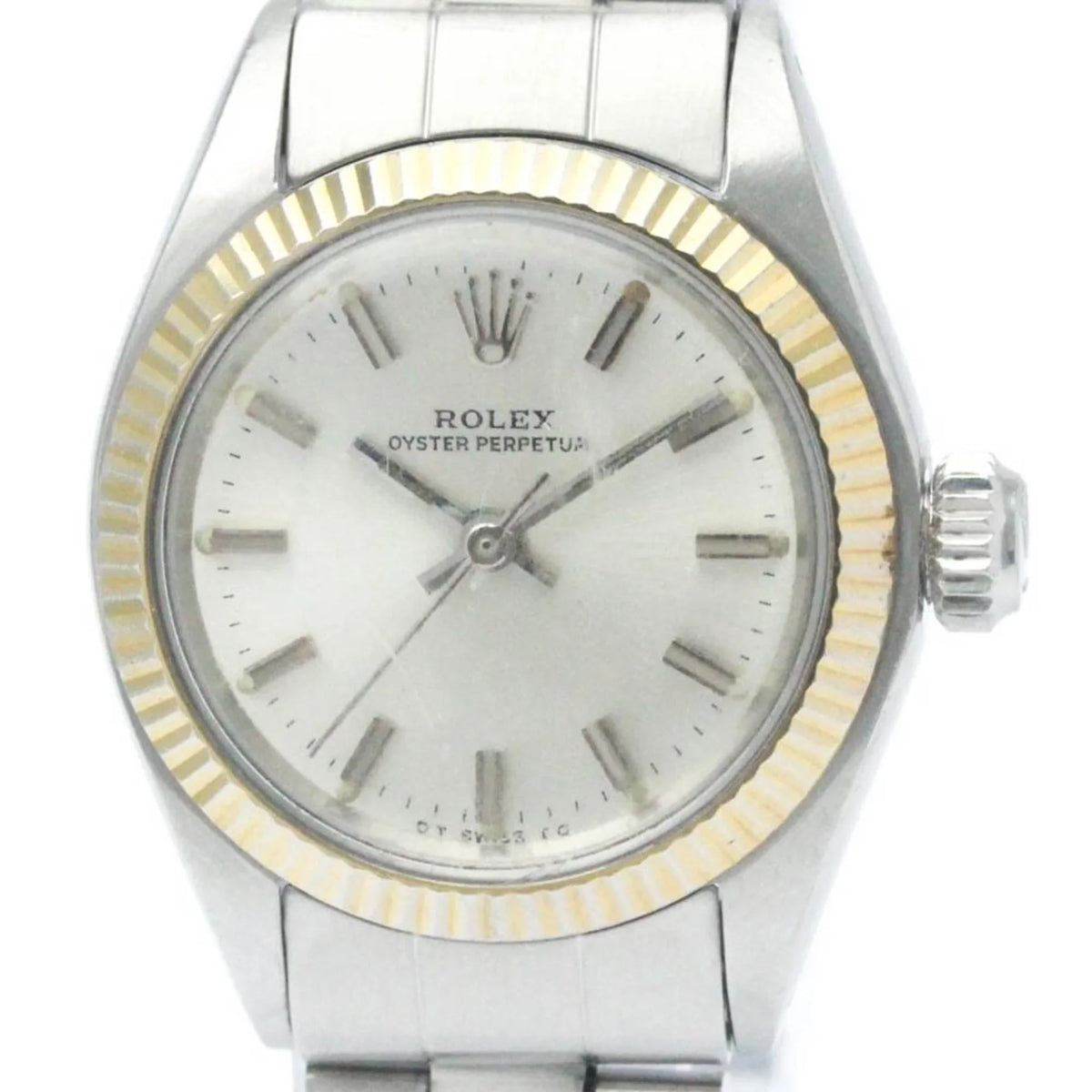 Gold Pre-Owned Vintage White BF565449 Steel Oyster (Fair) Watch Ladies Perpetual 6719