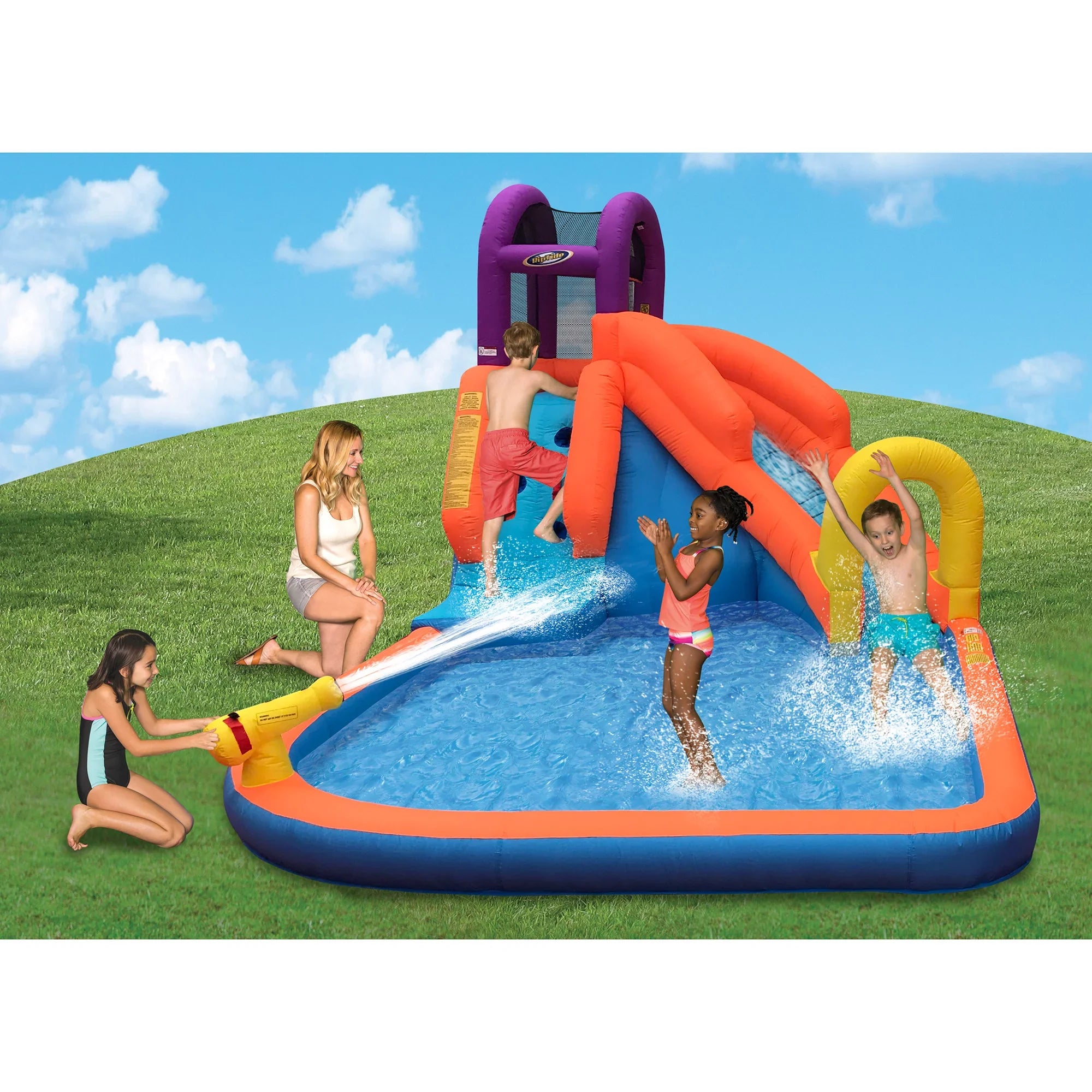 Kids Mega Park Twist Slide liquid Inflatable Magic Time with Tornado exterior