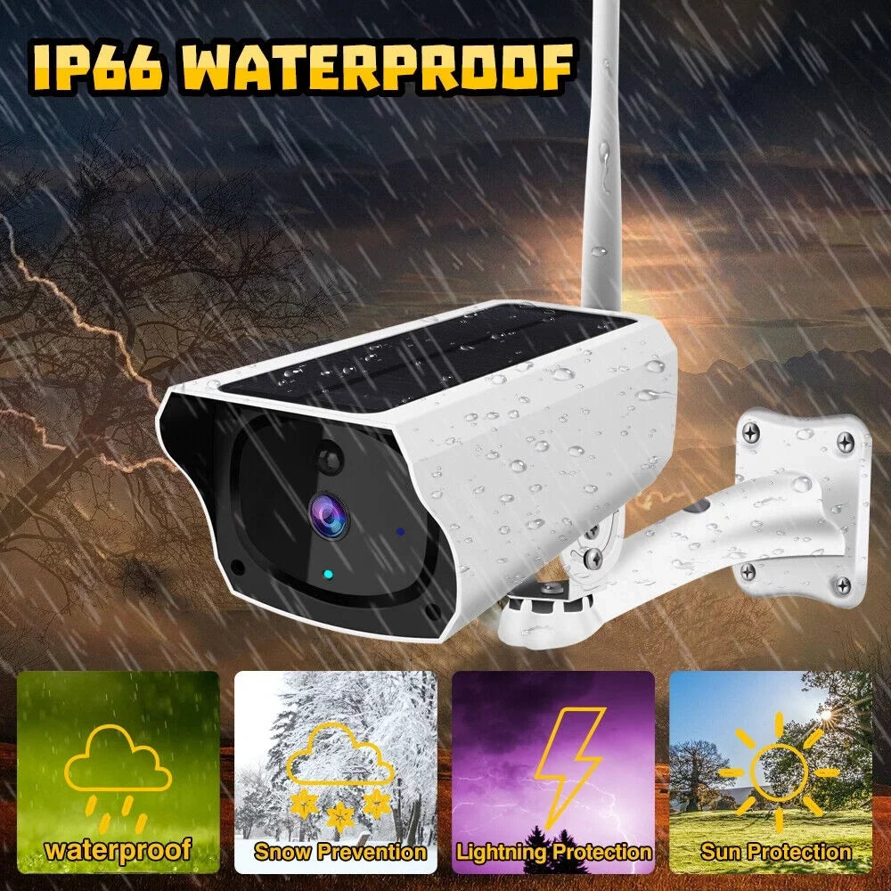 System Wireless Solar Home Camera AI 1080P MDHAND GB Camera exterior Camera, Detection exterior, Card + IP66, Pro 32 Surveillance Memory Security