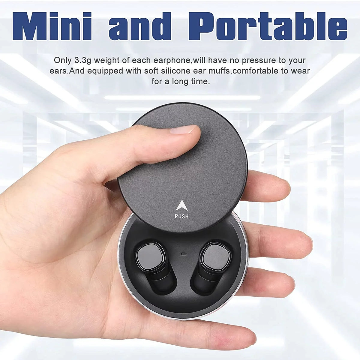 Bass Mic Mic Waterproof Wireless Built-in Earbuds in-Ear For Control 1 III Black Deep Xperia Touch UrbanX True Headphones - 5.0 Earbuds Sports Earphones IPX5 with Bluetooth X7