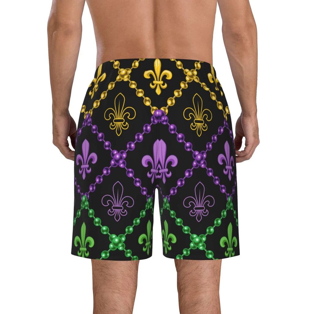 Trunks Swim Beach Shorts Mardi Gra Funny Geometric Quick With Lukts Dry Swim Shorts Mens