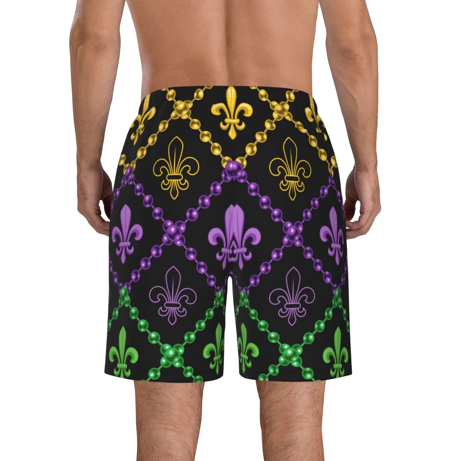 Trunks Swim Beach Shorts Mardi Gra Funny Geometric Quick With Lukts Dry Swim Shorts Mens