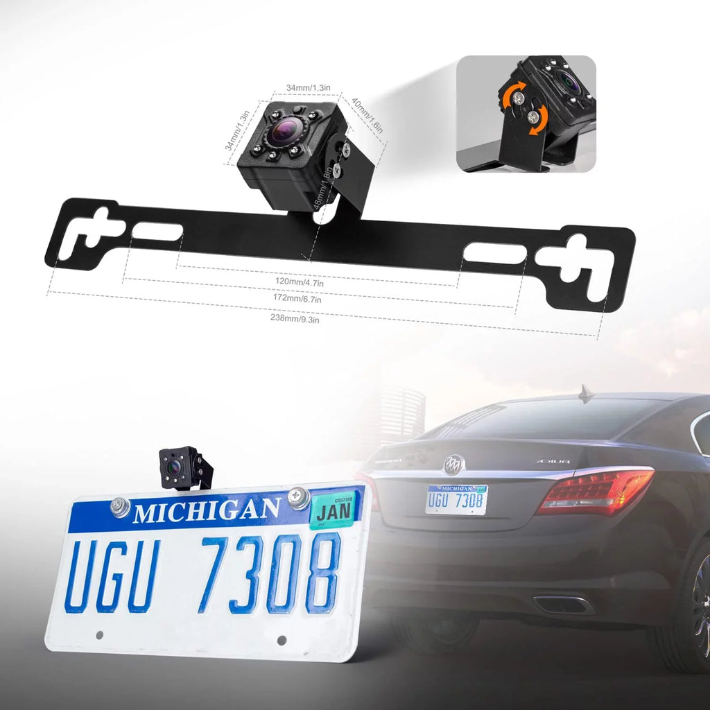License Night Camera, 140° Camera Plate Perfect View Angle 720P/ Yuwei Backup reversing Rear CVBS Vision Image CM019,