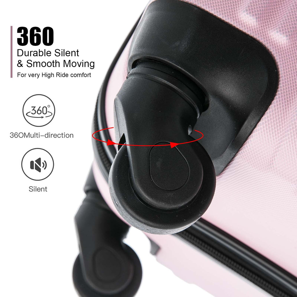 inch) Lightweight Wheels Luggage Spinner Piece Pink Suitcase (16/20/24/28 5 Hardshell Set Sets ABS