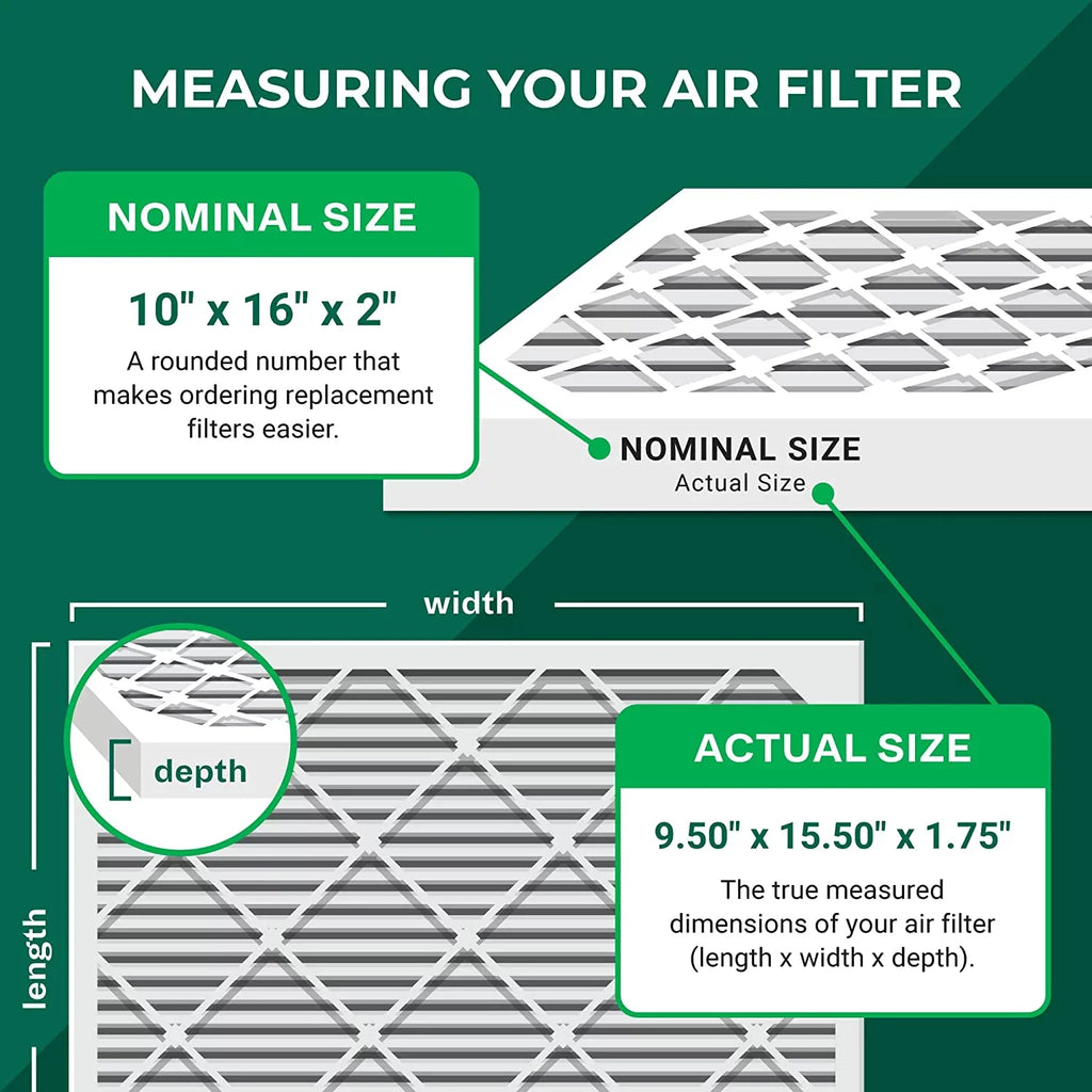 HVAC (4-Pack) Filters Air AC 10x16x2 Pleated 11 MERV Furnace Filterbuy
