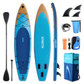 x Paddle 6'') Leash, 32'' Air SUP (12' ft Pump, Fin, Premium ELECTRONIC KLOKICK 12 Inflatable with x