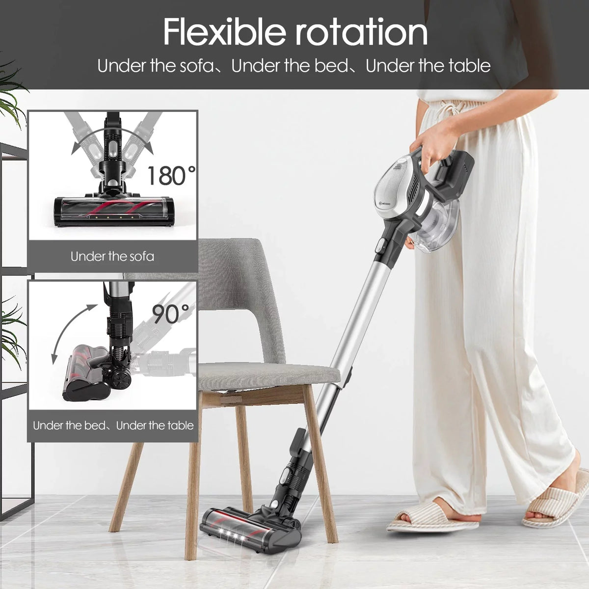 Stick MOOSOO Vacuum Lightweight Vacuum Cordless 4-in-1 Cleaner