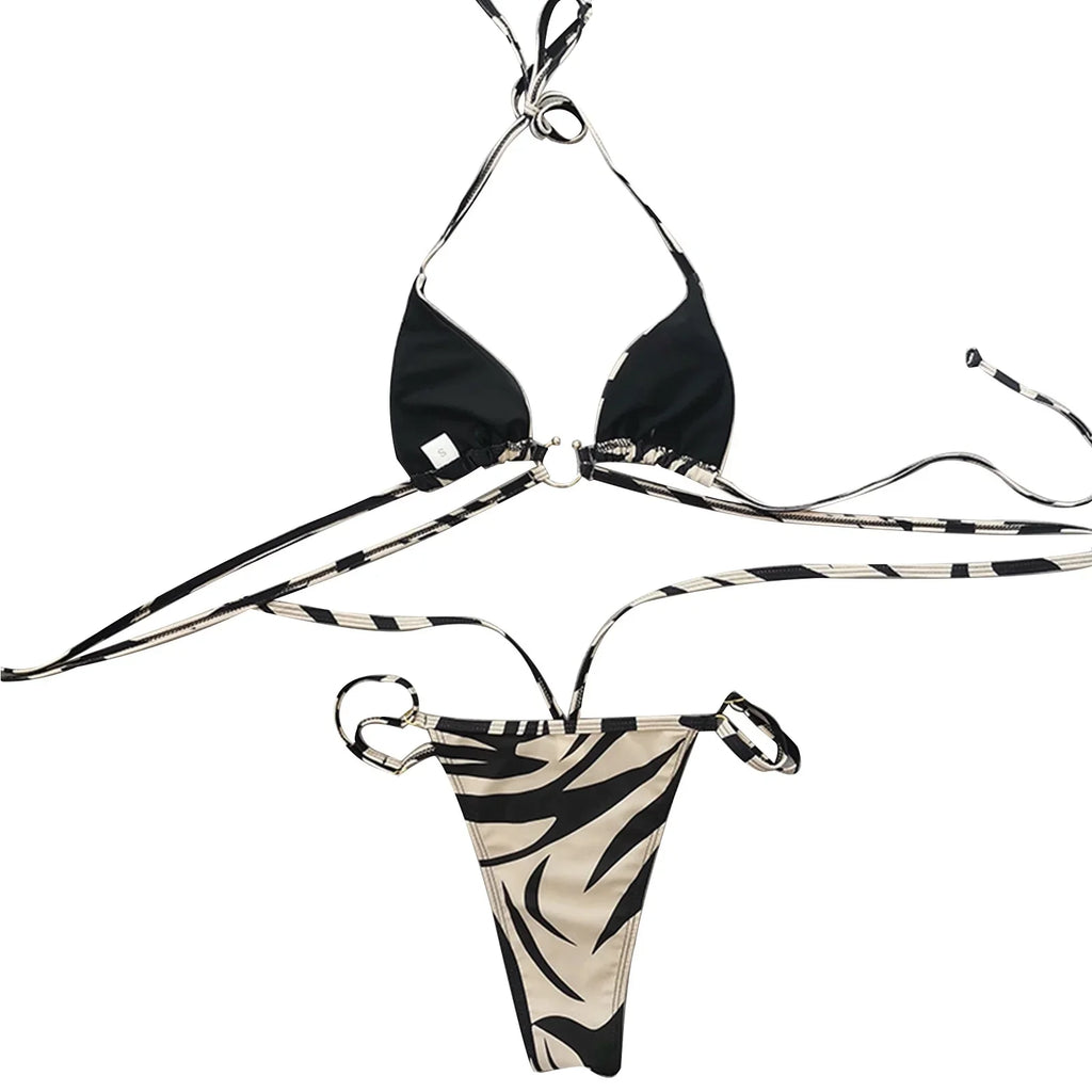 Swimsuits Lace Women Split Bikini Two Color for Swimsuit Up Striped Sexy Panda
