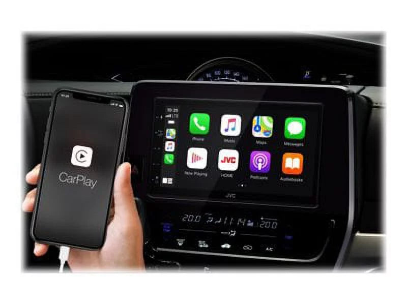 CarPlay, KW-M56BT and Double All-Digital DIN Premium SiriusXM Multimedia Receiver In-Dash Restored (Refurbished) 6.8" with Ready Auto, Android Bluetooth, Mobile JVC