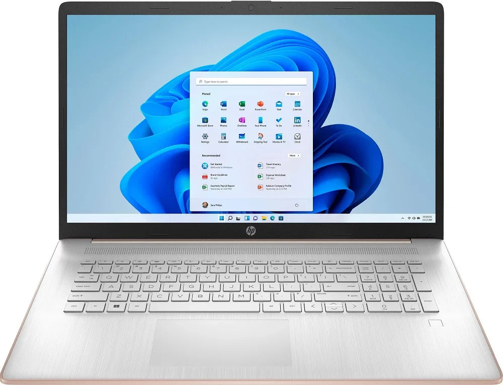 Intel 1600x900 HD+ Rose 17CN0107DSREF Windows 256GB Graphics Intel Laptop 11 DualCore Gold Home Gold Processor RAM UHD Pale (Refurbished) 17.3" 12GB Pentium HP 7505 SSD Restored
