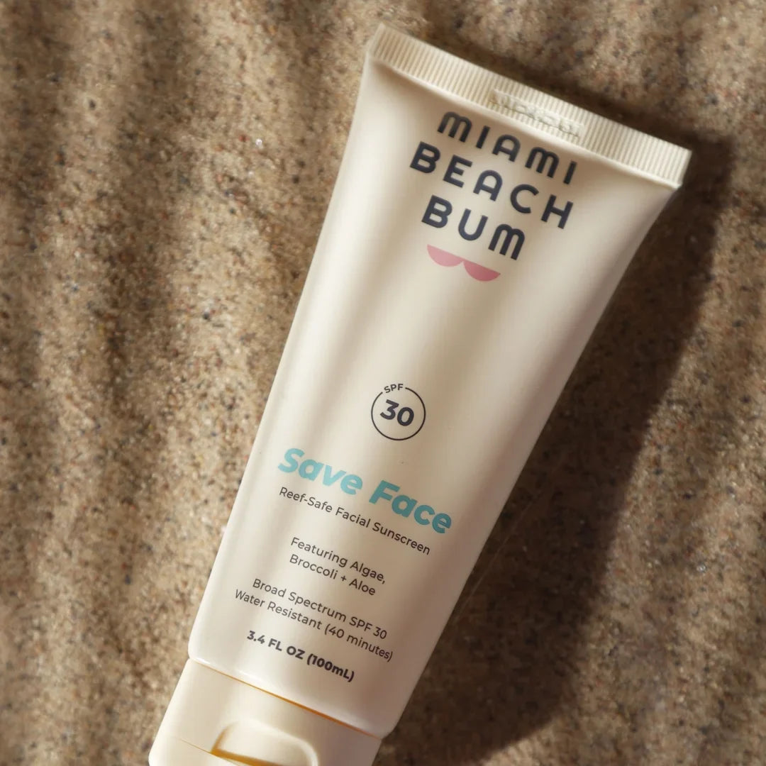 Resistant Fragrance-free, Reef-Safe SPF30/ Min liquid Face Mineral 40 3.4oz Miami Bum Broccoli Beach Cream,