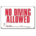 40342 Allowed Commercial for New Poolmaster Residential Sign No Diving or Pools: