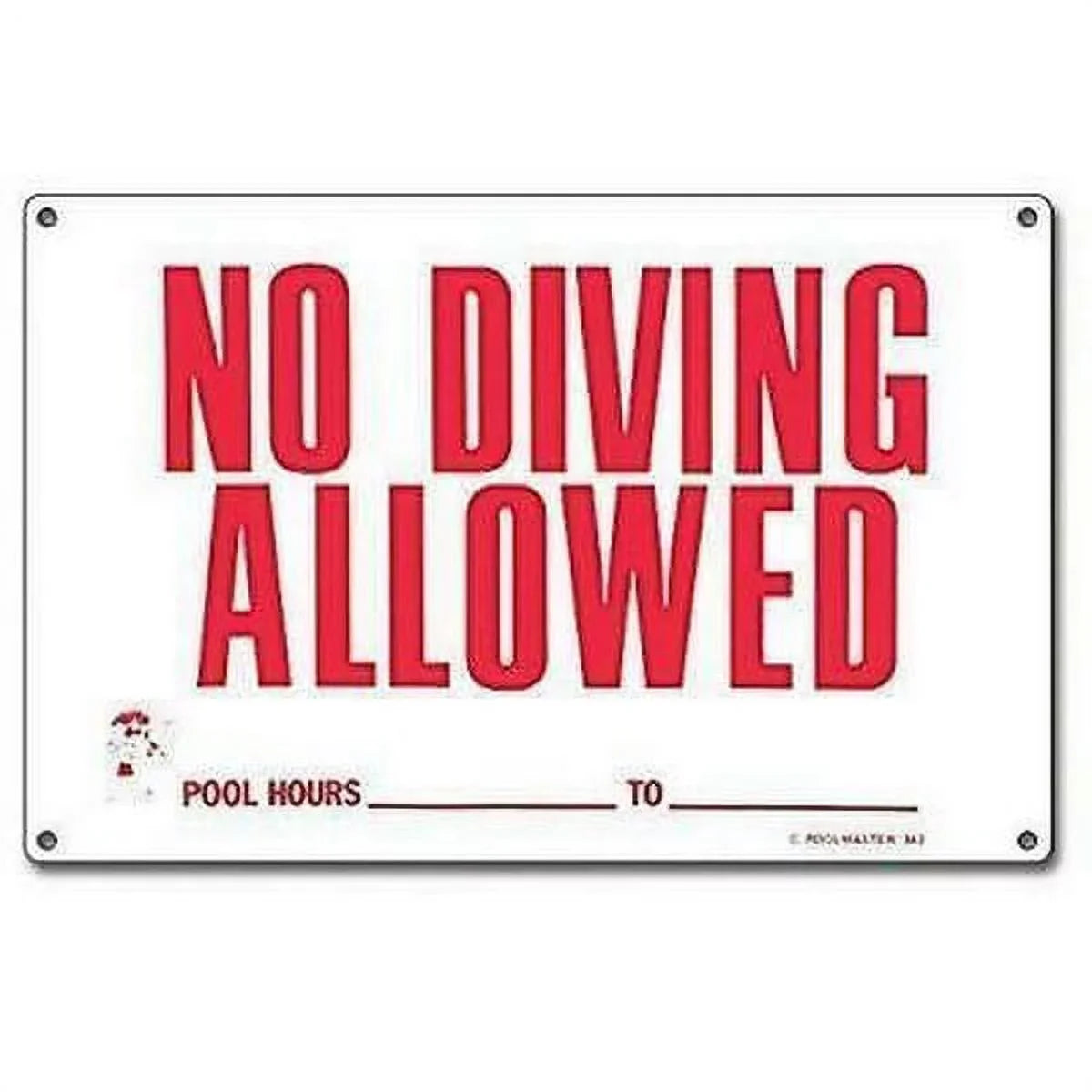 40342 Allowed Commercial for New Poolmaster Residential Sign No Diving or Pools: