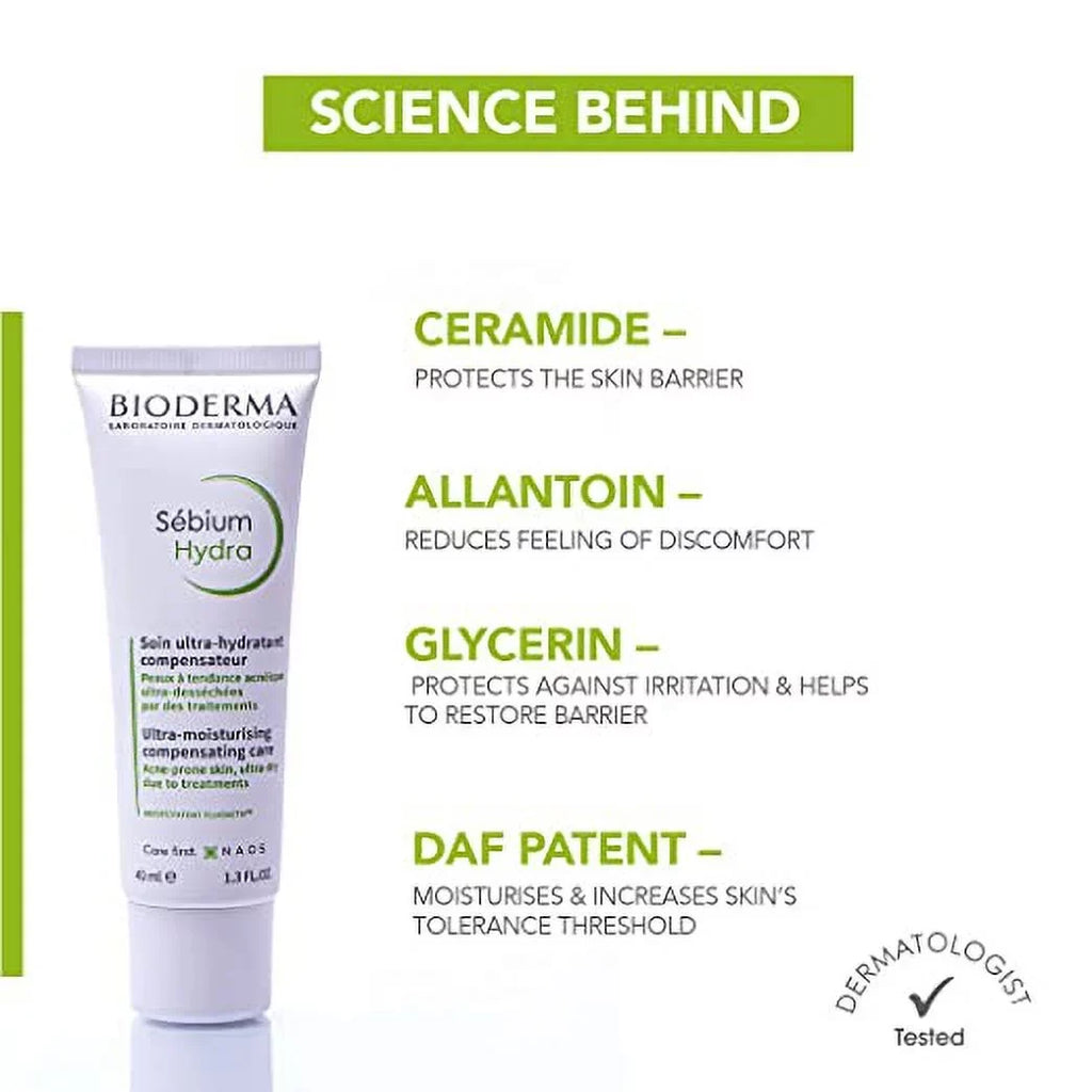 Moisturizer Acne, 40ml for Bioderma Redness Skin) (Oily
