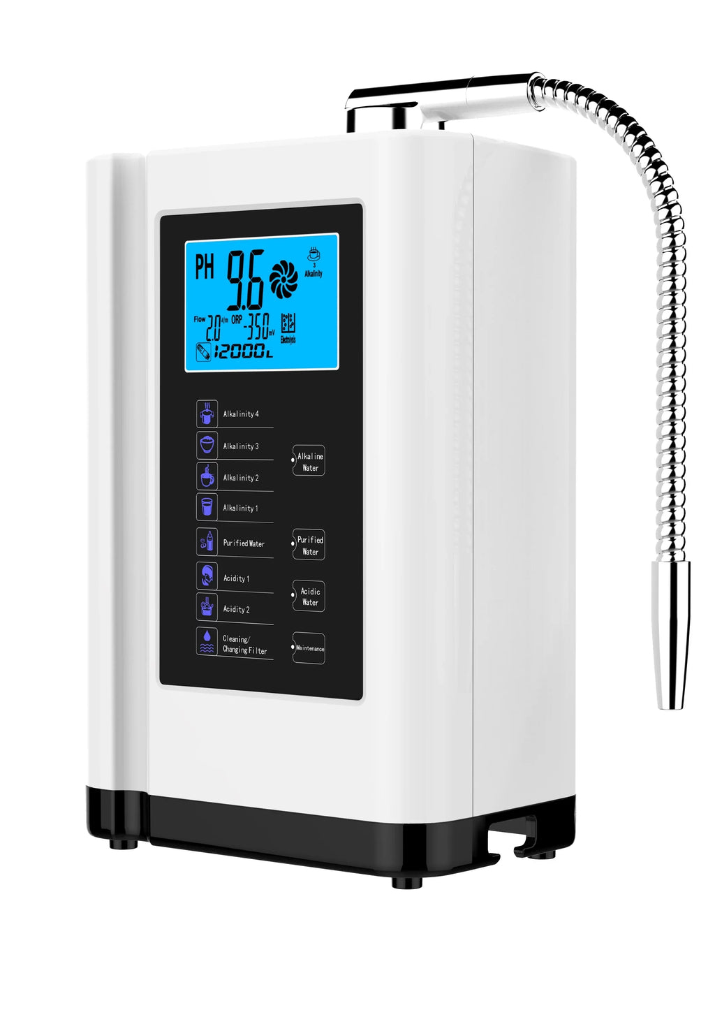 Auto-cleaning,Intelligent liquid PH White) up Voice liquid Settings, Machine per to Purifier ORP, Liters -500mV Alkaline filter,7 8000 liquid Ionizer, Machine, Alka Acid liquid 3.5-10.5