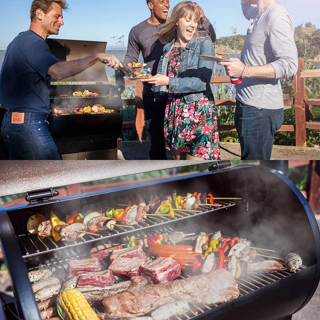 sq. 8-in-1 Z 694 Grill GRILLS & Black Smoker Wood Pellet in. ZPG-7002B BBQ