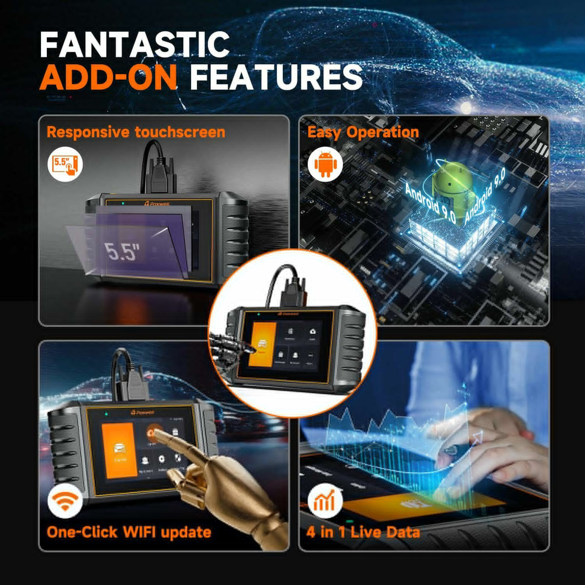 for FOXWELL Reader TPMS Coding Relearn Diagnostic Scanner fit Reset Scan Code Tool Bi-directional NT710 OBD2