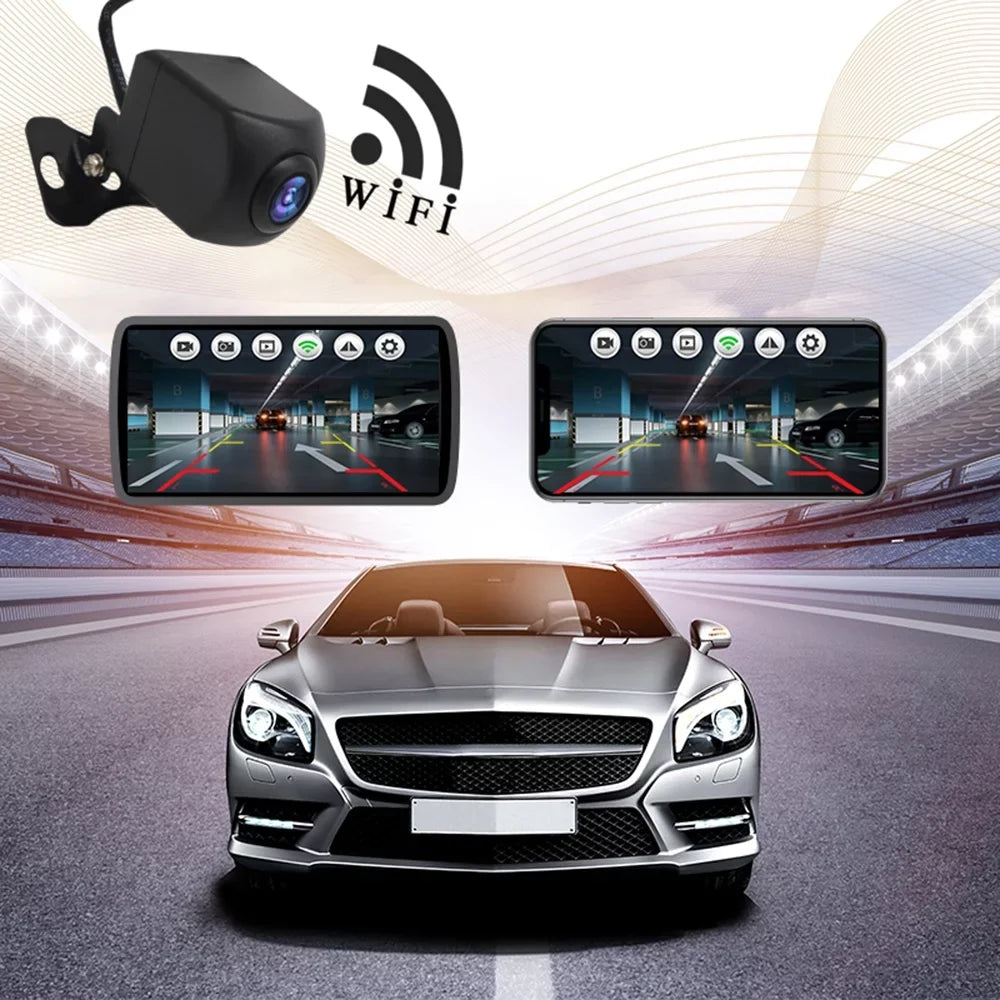 Camera WIFI Vision, Wireless Backup Camera HD Waterproof Night Car, IP67 Camera Monitor Vehicles, with Wireless Reversing WiFi Rear View LCD Backup for MABOTO