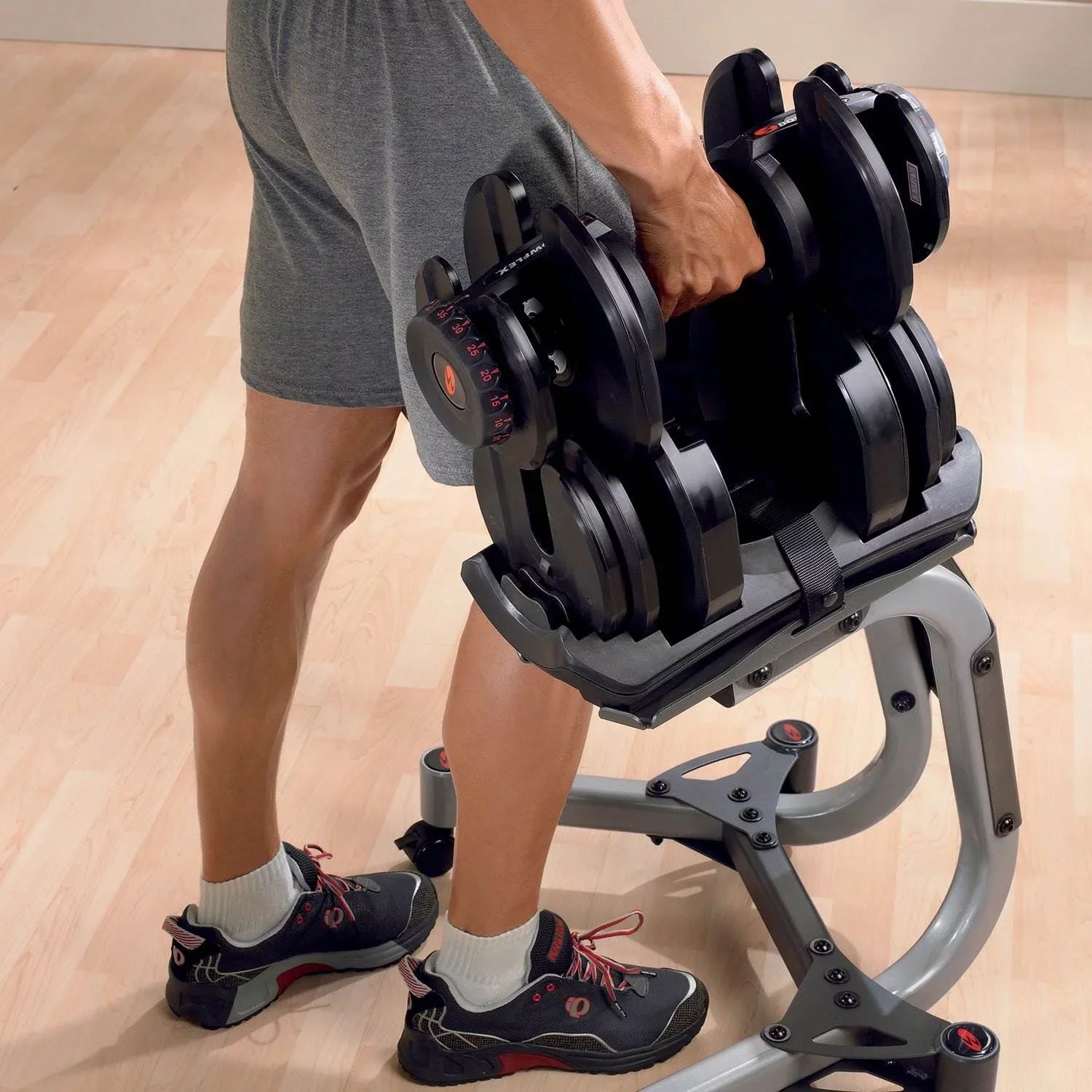Adjustable w/ Workout Pack) SelectTech (3 Dumbbell (Single) Weight Bowflex 1090