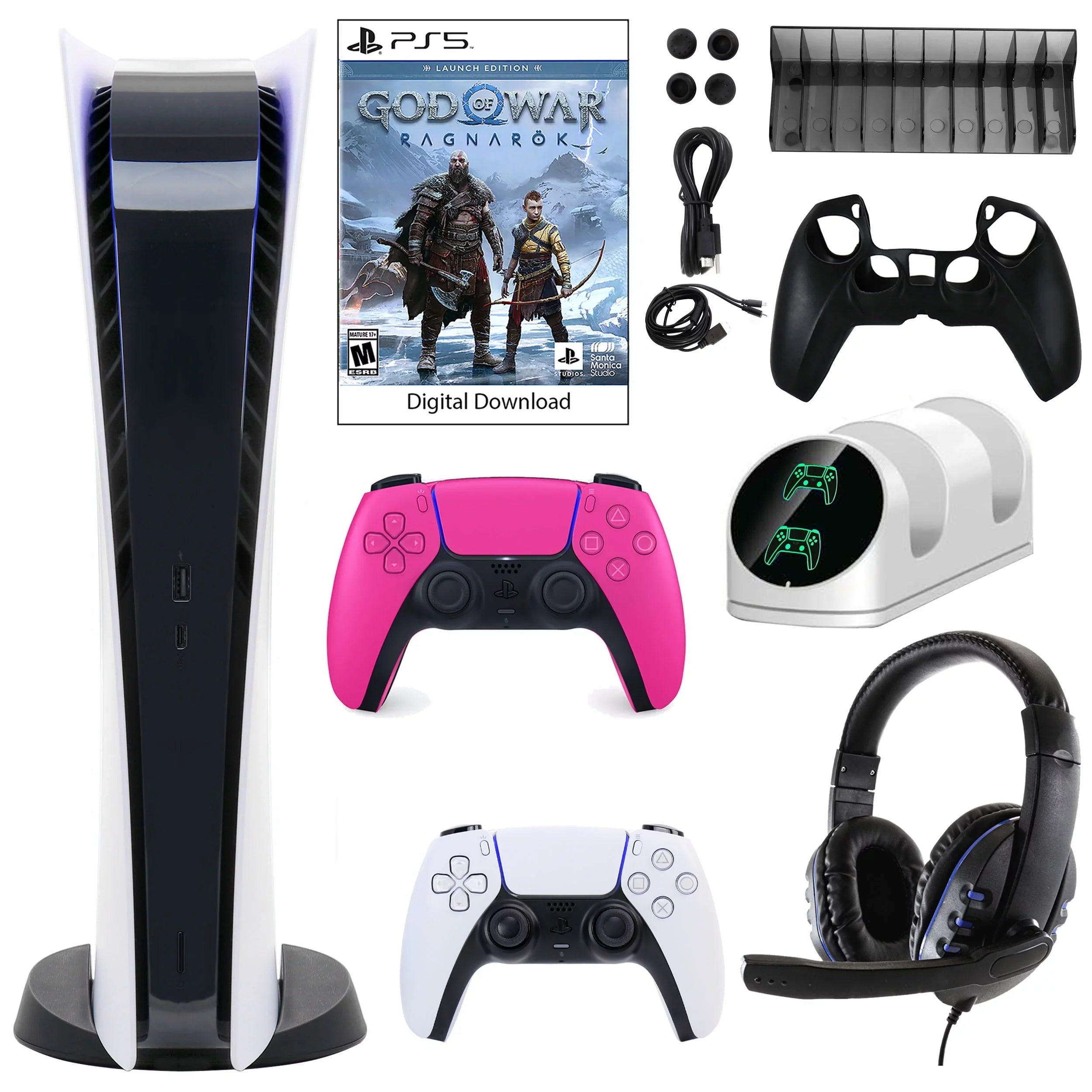 GOW and Kit Console 5 PlayStation Dualsense Accessories Digital Controller Pink Extra with