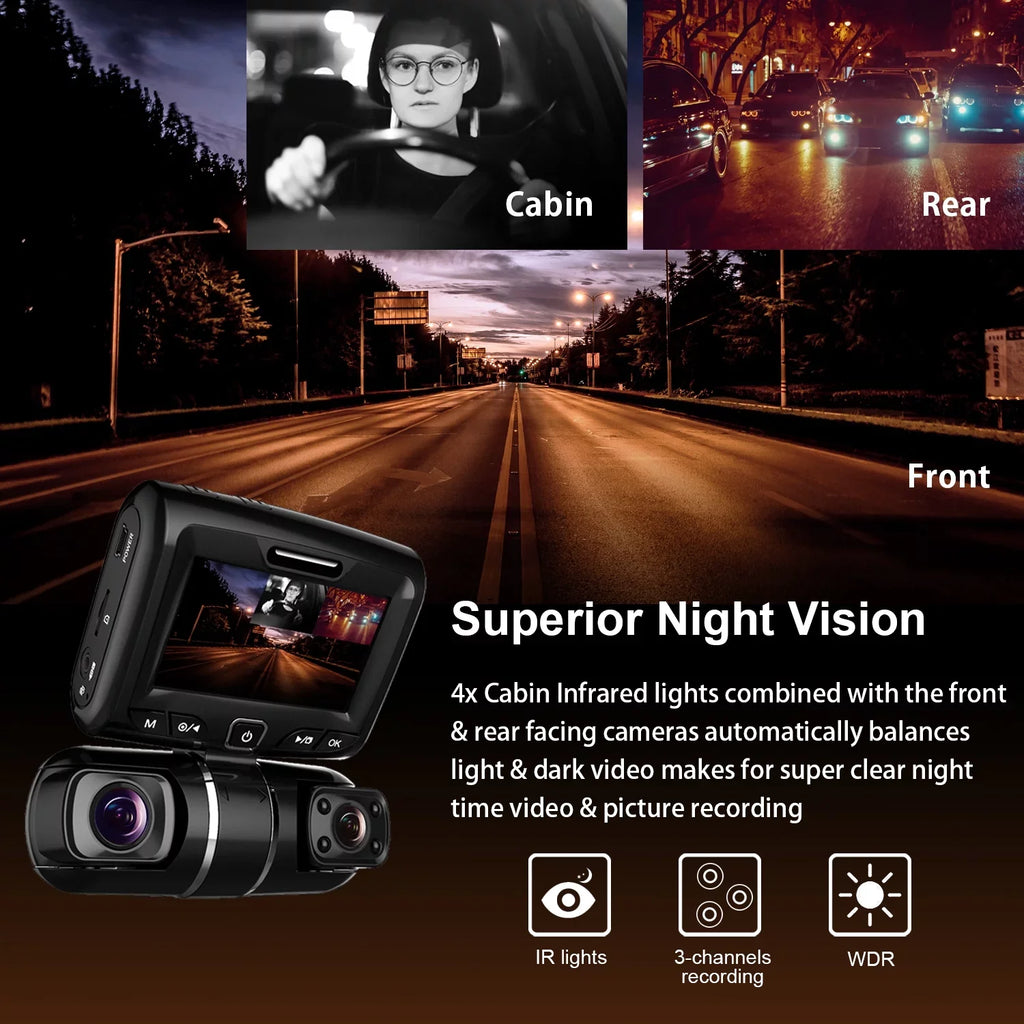 S1 Cam Dash 1080P+1080P+1080P Rexing 3-Channel