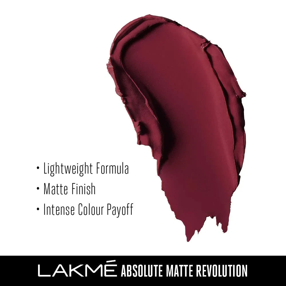 Absolute Blast, 502 3.5 Lakme Revolution Lip Color, Burgundy Matte g