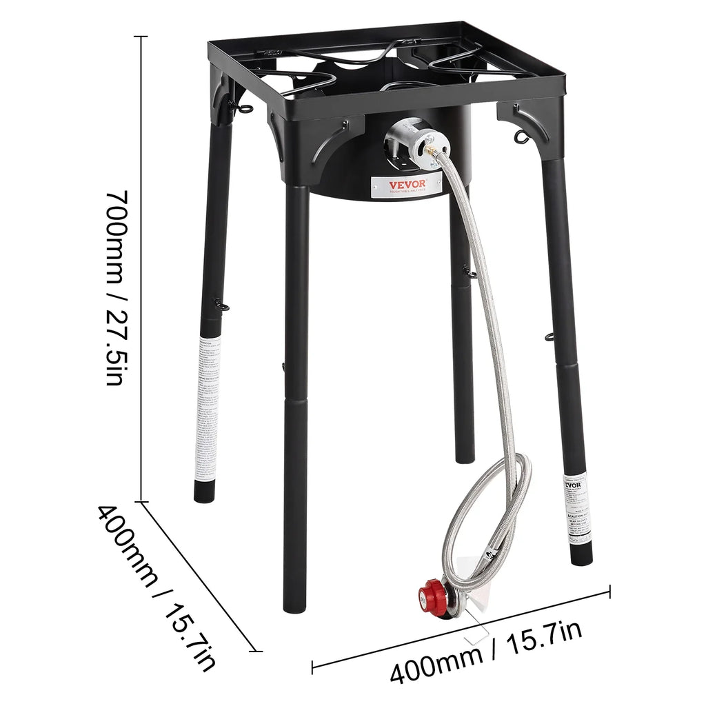 Burner Duty Camping Stand 30000BTU Legs Adjustable Gas Portable Gas Regulator, BBQ & w/Detachable Cooker Stove Heavy SKYSHALO Single Cooking PSI exterior Propane Burners Stove Cooker