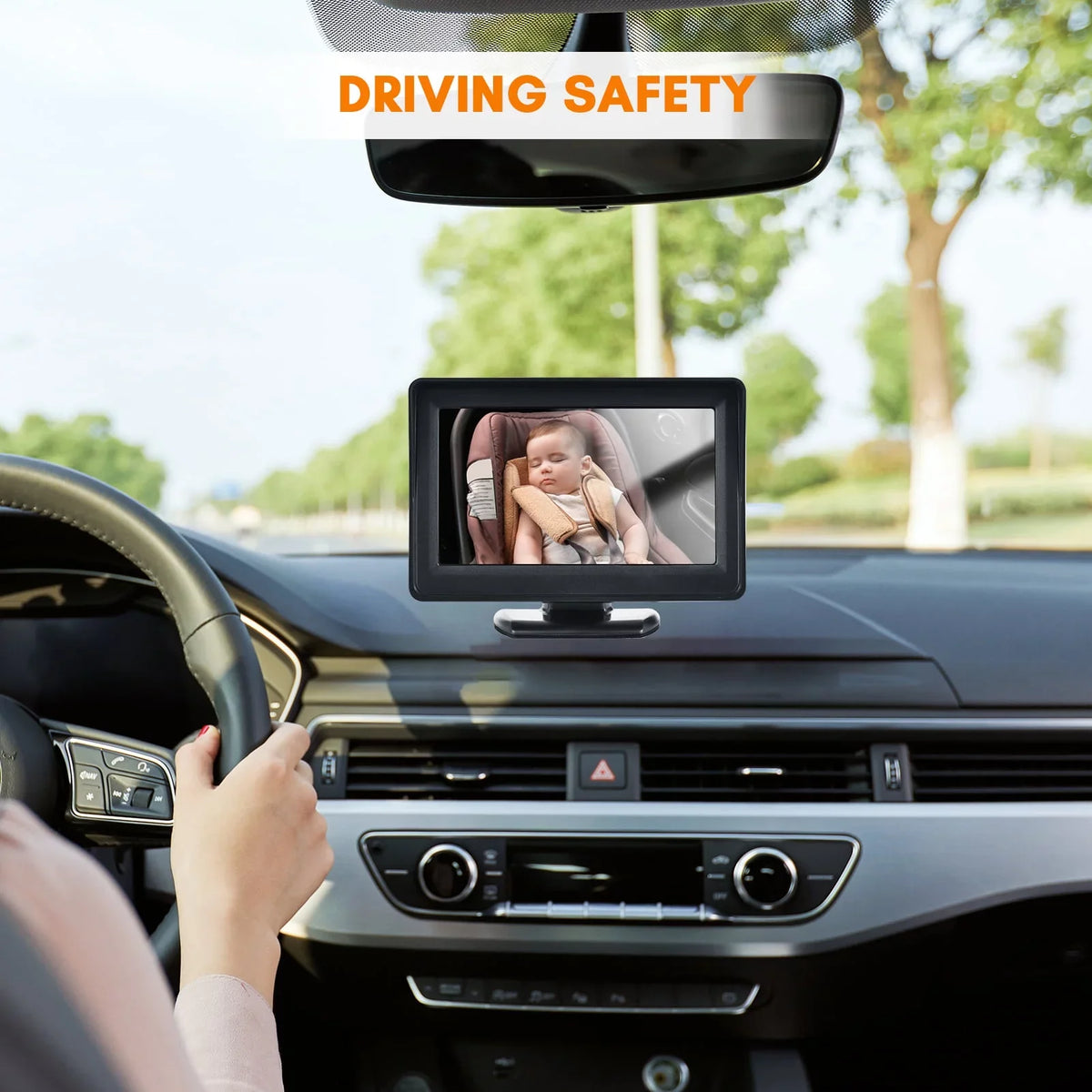 4.3 Monitor Invigilator,150° Baby Inch Car 150° Car Camera Car Mirror Installation Display Display Vision car Baby Wide Pristin Mirror View Easy Monitor Monitor 150° Wide 720P Baby Camera Camera