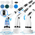 Cleaning Cordless WLRETMCI for Handle Electric with 8 Brush Kitchen Tub Household Cleaning Brushes with Floor Heads,Shower Scrubber Spin Scrubber, Long Brush Car Bathroom Tile