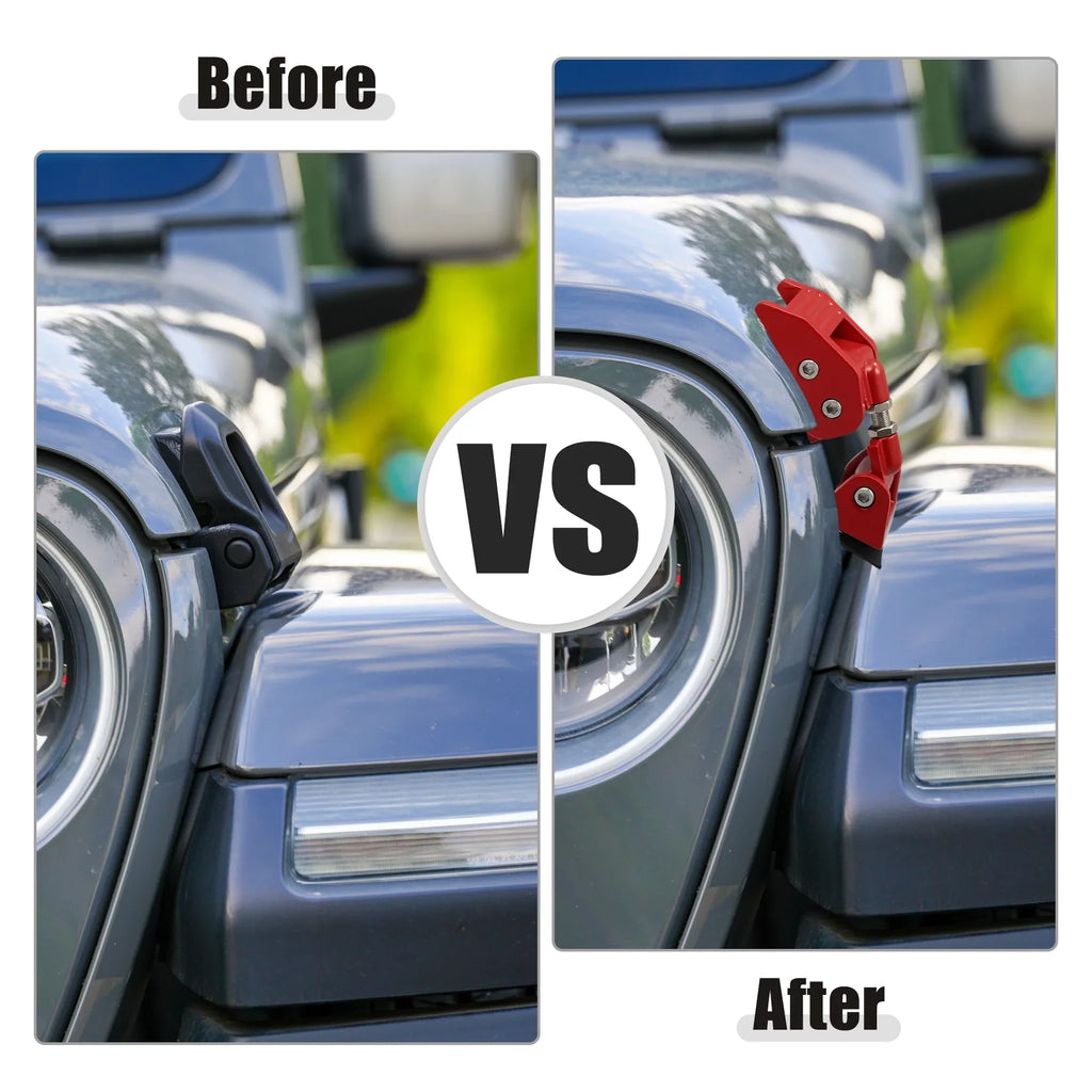 for Bargains Red Front Door Hood Unlimited Latches Pair 4 Hood 2 & 1 Locking Wrangler Door Catch Unique Fit Jeep JK