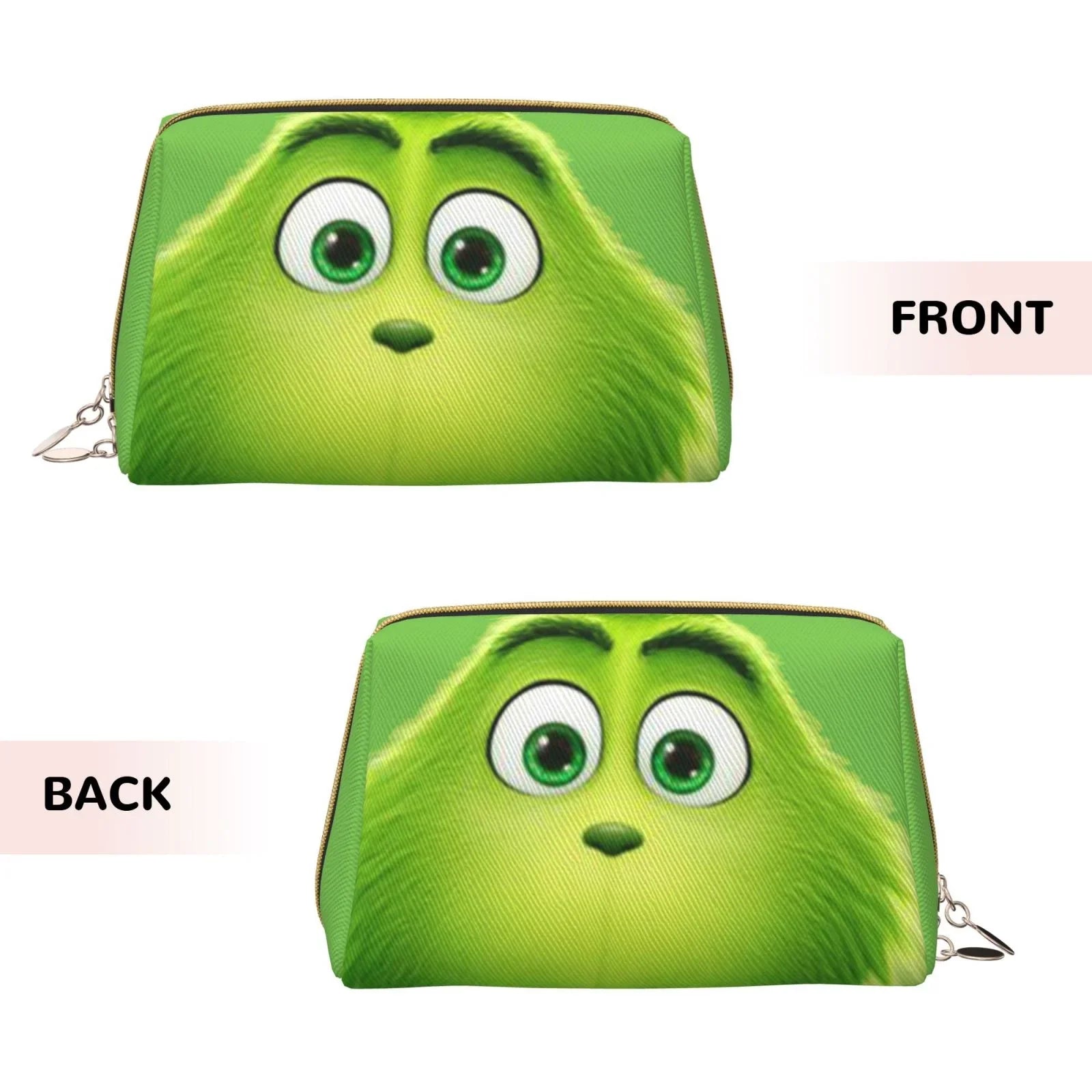 Purse Pouch Bag Makeup Organizer Gift Toiletry Travel Leather Bag Grinch Green Portable Storage Cosmetic