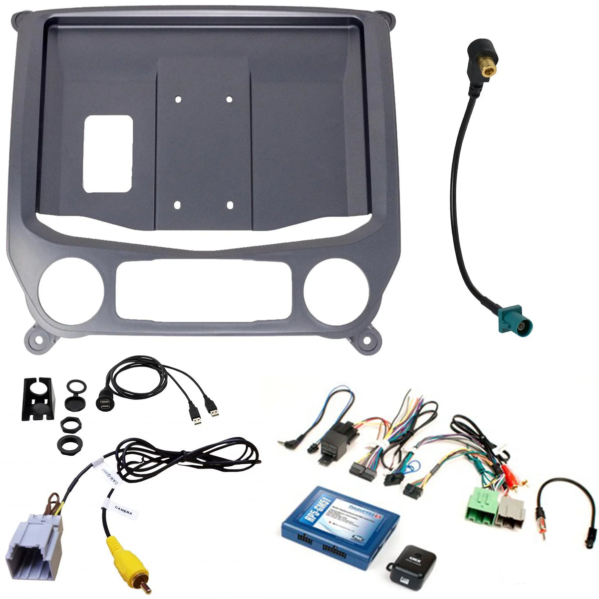 Heigh10 Auto, GM Installation Stinger compatible Includes with System Trucks Radio Tuner Infotainment Satellite Kit & 14-18 10" Android In-dash CarPlay & compatible with