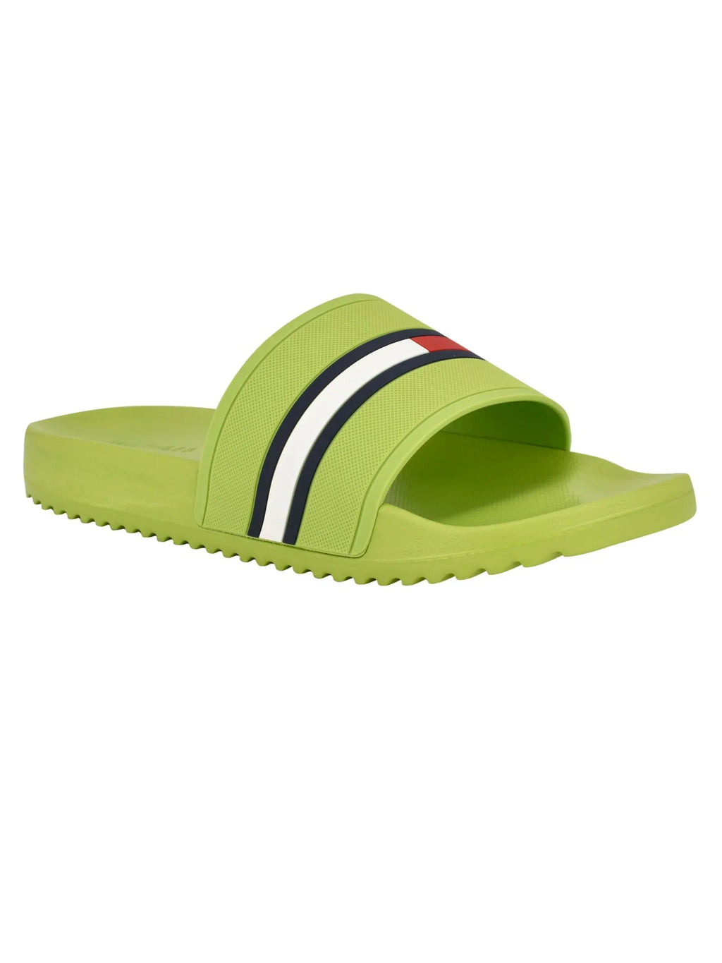 On TOMMY Shoes Toe Slide Comfort HILFIGER M Mens Green 9 Redder Round Sandals Stripe Slip Colorblocked