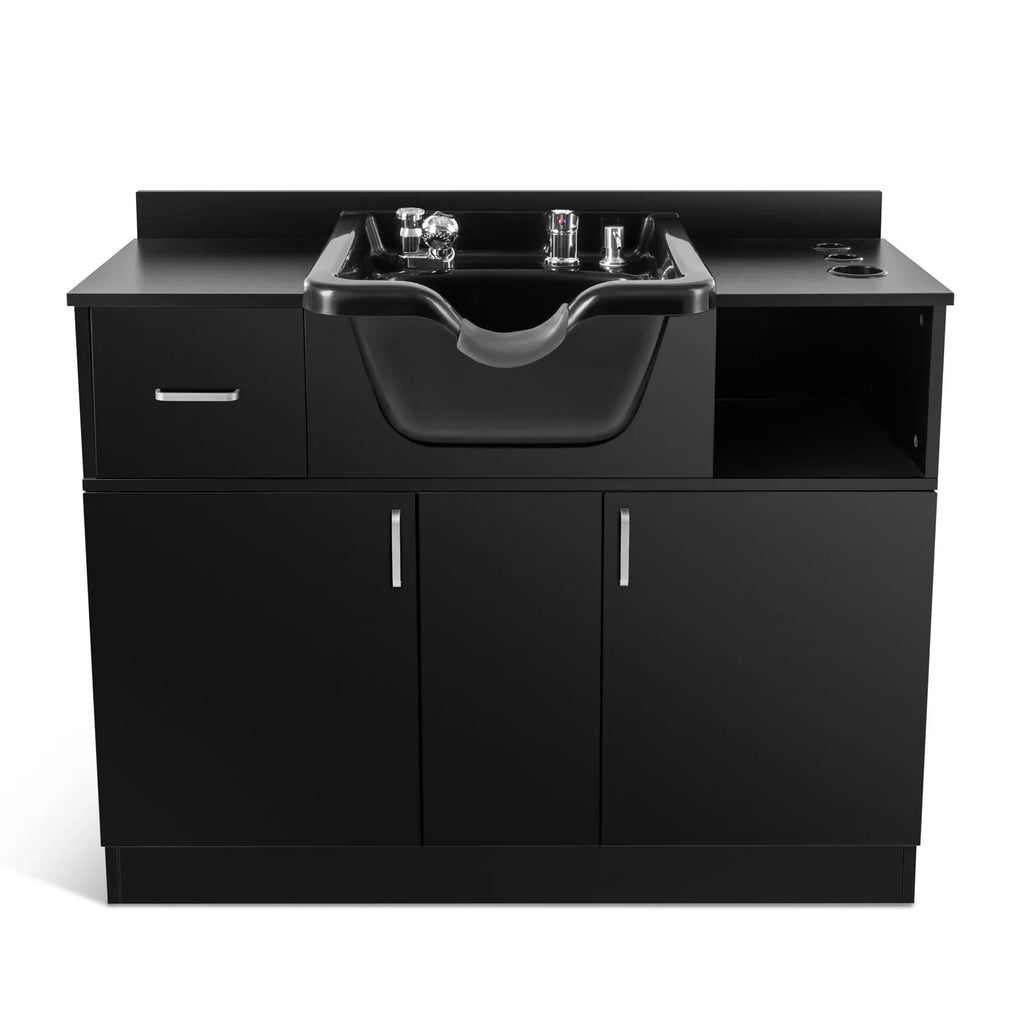 Beauty Backwash hand Hair Trap,Drawer(Black) USB,Hair with Salon Artist Station Sink Holes,P Shampoo Dryer