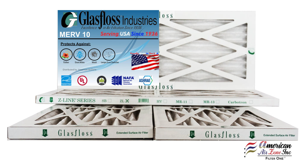 '- 17.5x7/8 10 - Filter inch) -Qty:4 12.5 13x18x1 x (Actual in Glasfloss MERV Made USA dimension: - Furnace Air