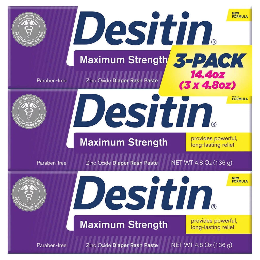 3 Diaper Rash Desitin Paste, Maximum Strength oz. Baby Original pk./4.8