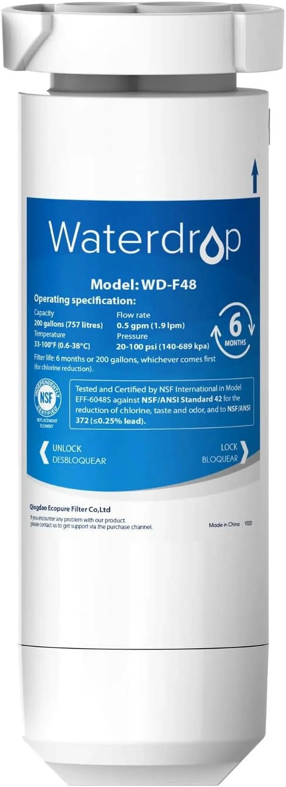 NSF liquid Refrigerator may (Package XWF Filter, Waterdrop Certified for Replacement Filter GE® 1 XWF vary)