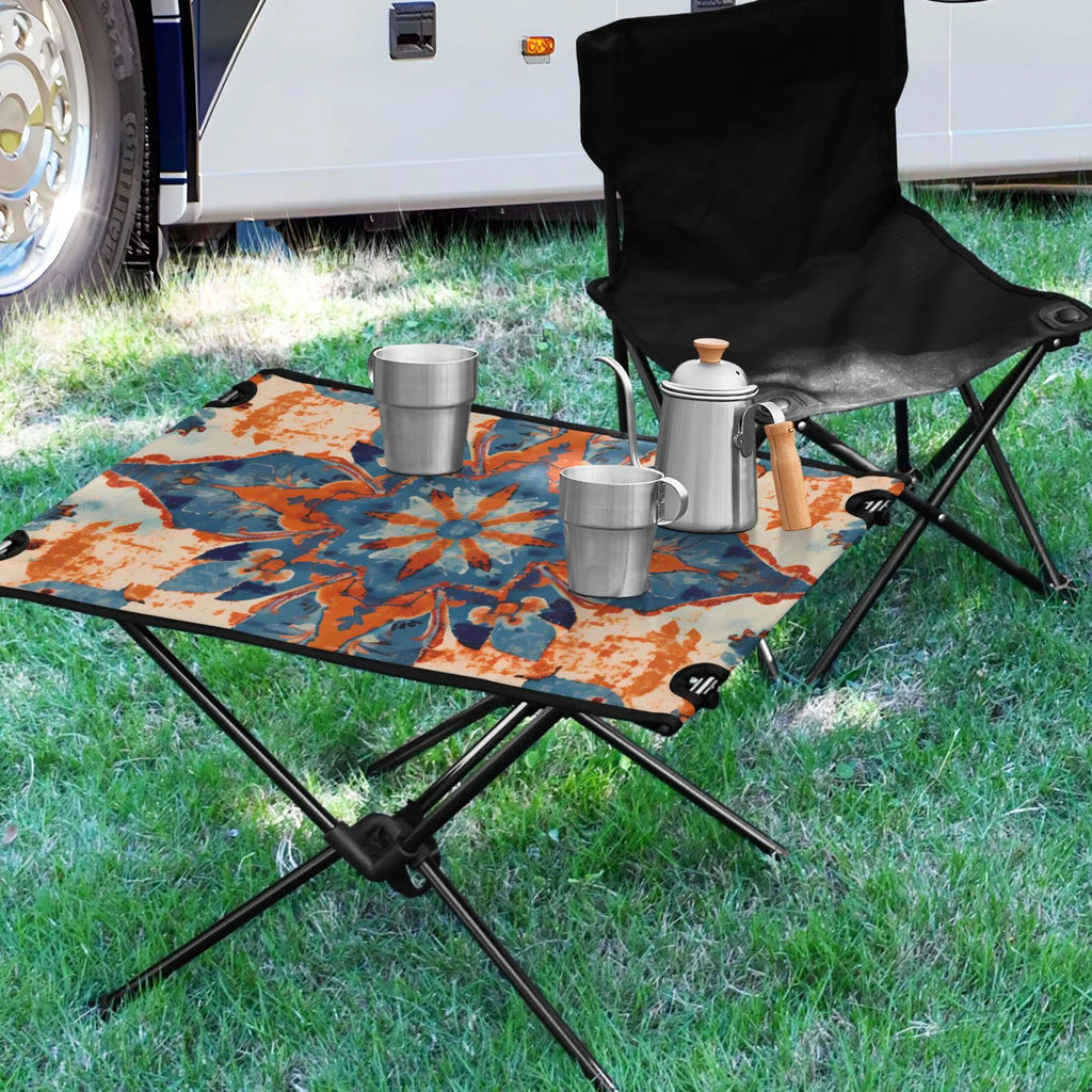for Storage Table Table BBQ with Mandala Travel Compact Portable Table Camping Bag Fishing Folding exterior Picnic Beach Pattern