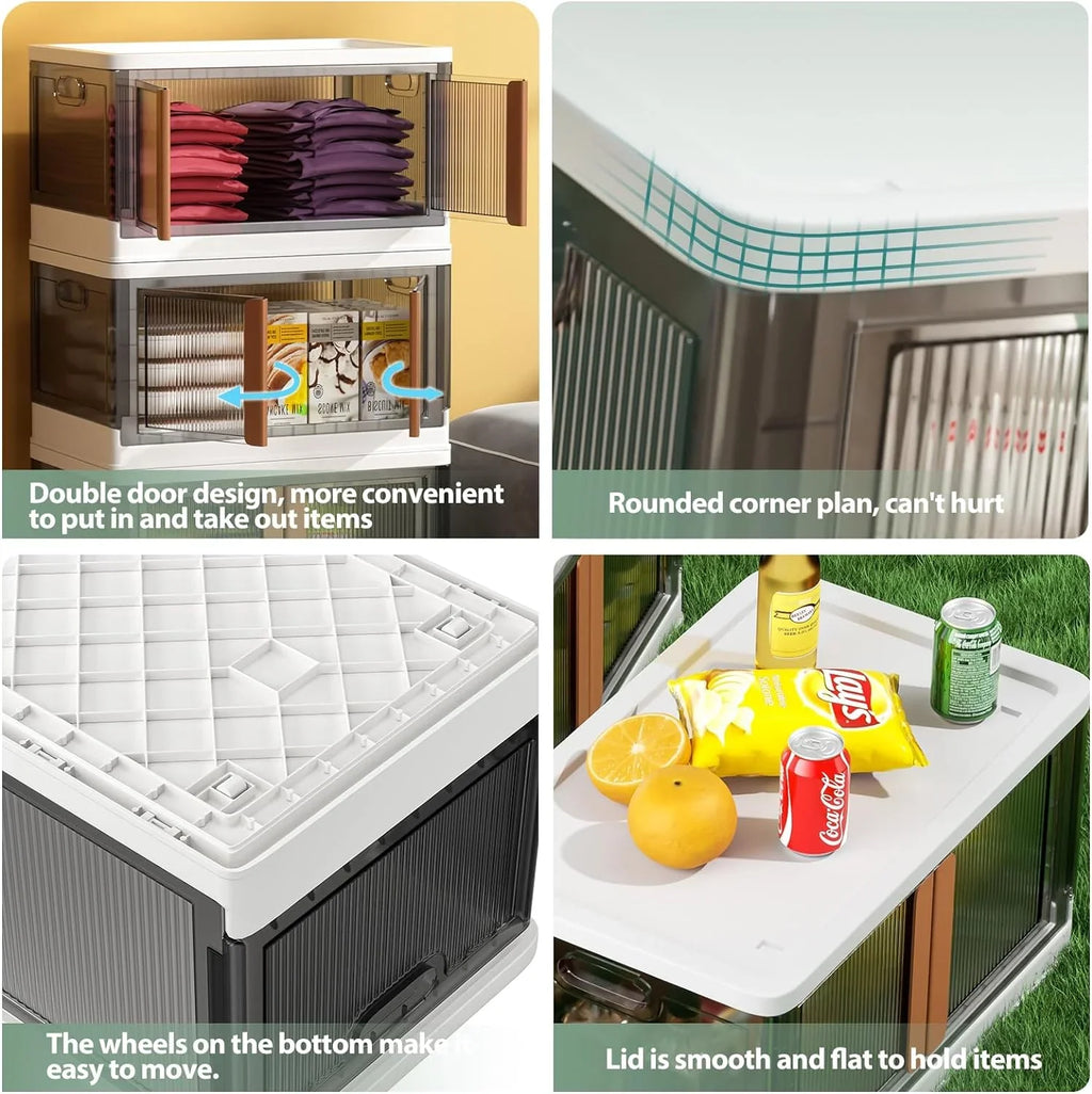 large containers，Durable RV, drawers bins,plastic stackable bedroom, foldable Storage lids-76Quart with for storage hall, office(3Packs) storage kitchen, storage bins