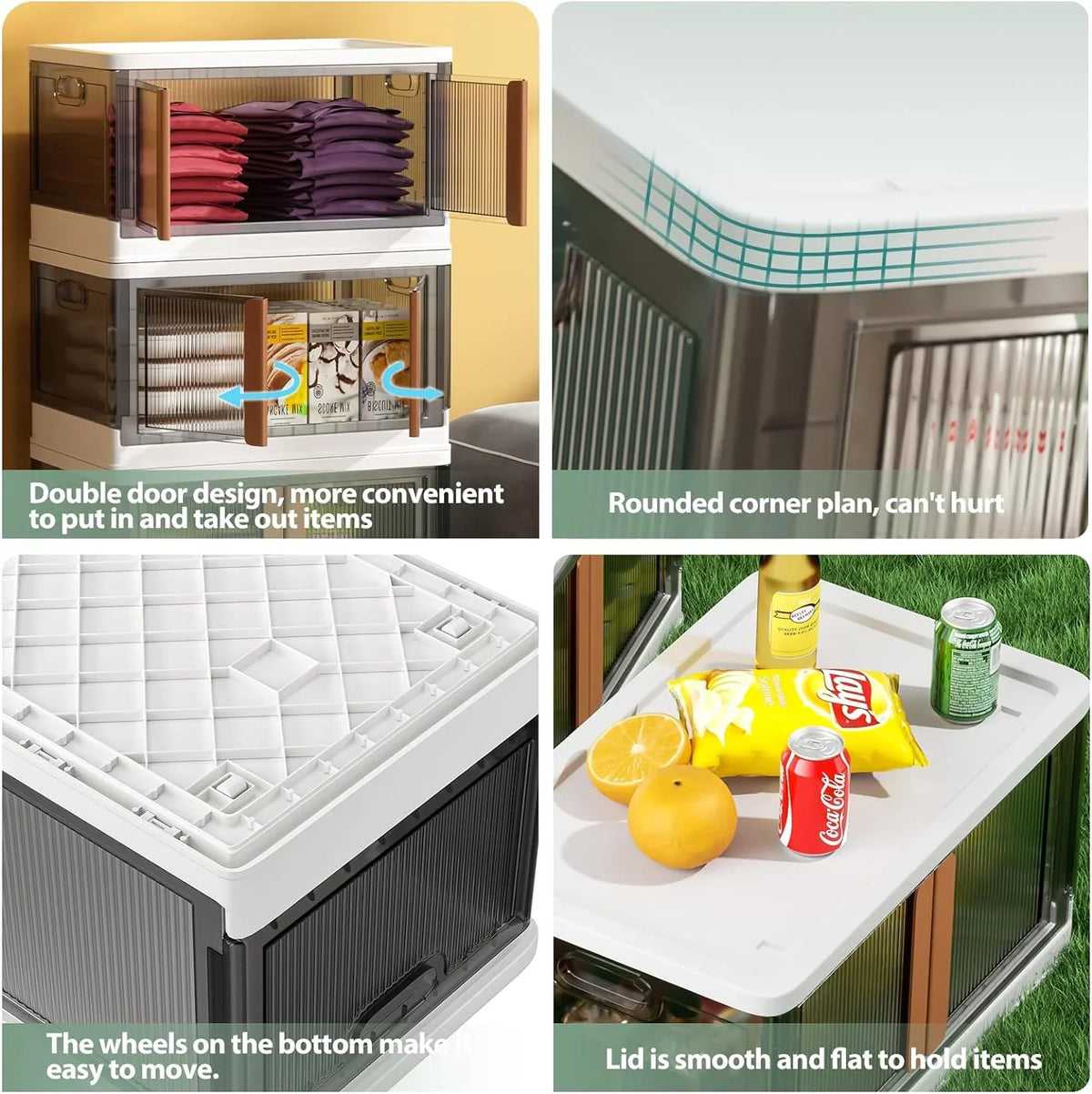 large containers，Durable RV, drawers bins,plastic stackable bedroom, foldable Storage lids-76Quart with for storage hall, office(3Packs) storage kitchen, storage bins