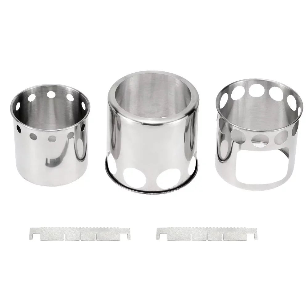 Portable Stove Set Stove Fishing Burning Combo Arealer for Pot Wood Backpacking Hiking Camping Cooking and